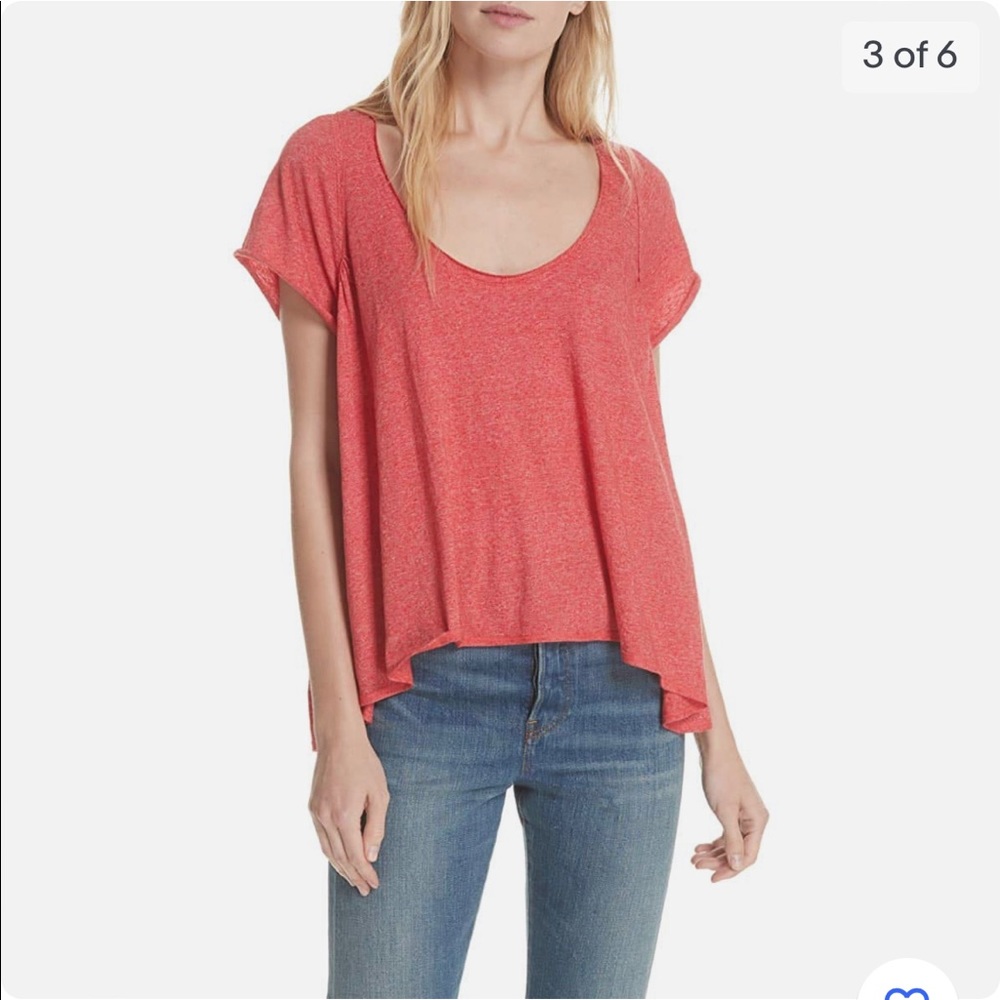 Free People Nori Raw Edge Drapery Tee